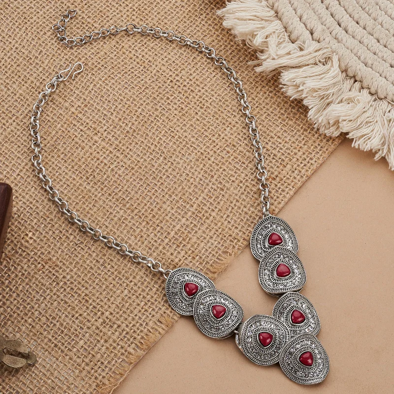 Huge Savings On Timeless Jewelry Collections Teejh Yamini Silver Mehroon Necklace