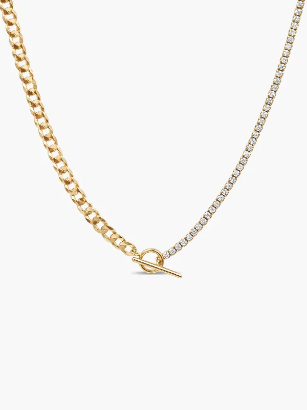 Limited-Time Jewelry Sale – Elegant Styles At Less Tennis Curb Chain Necklace with Toggle