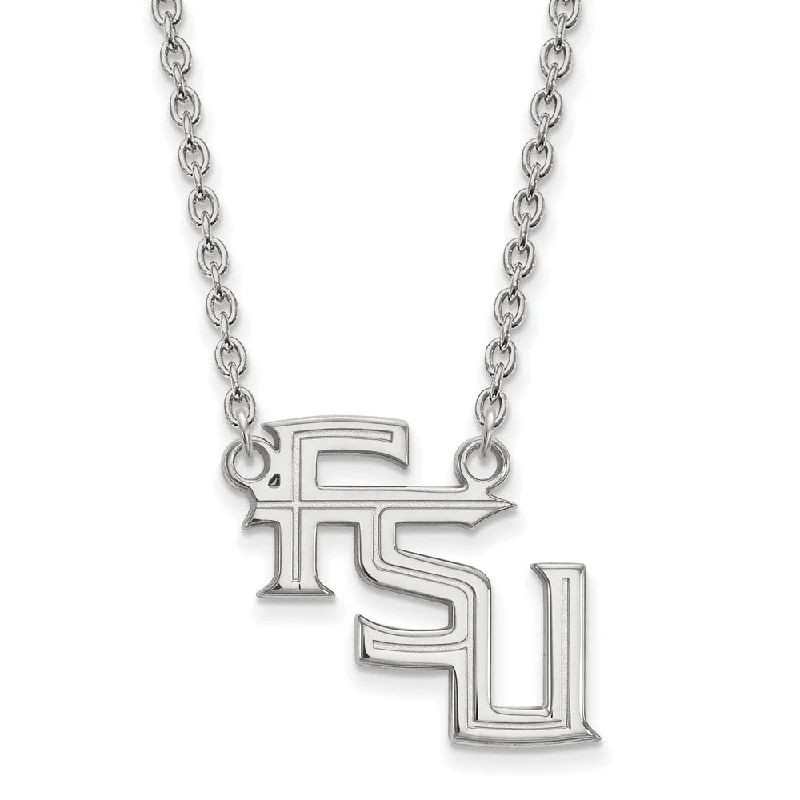 Discounted Jewelry For A Glamorous Look 10k White Gold Florida State Large Pendant Necklace