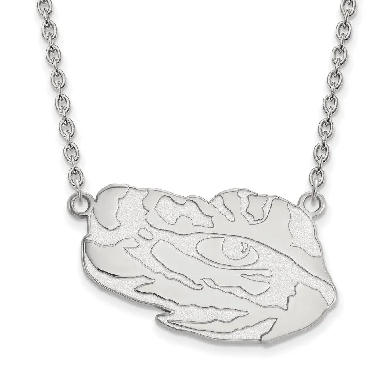 Shop Dazzling Jewelry At The Best Prices 10k White Gold Louisiana State Large Pendant Necklace