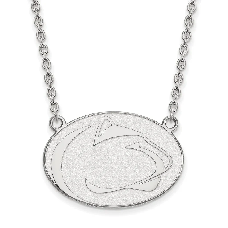 Personalized Jewelry At Special Discount Rates 10k White Gold Penn State Large Pendant Necklace