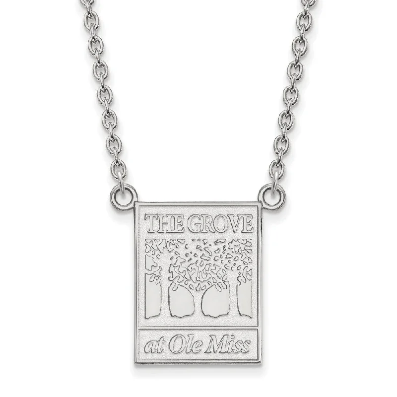 Chic And Stylish Jewelry At Exclusive Prices 10k White Gold U of Mississippi Large Pendant Necklace