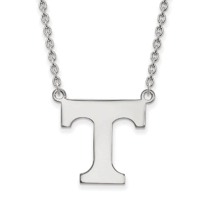 Trending Jewelry Now Available At Exclusive Prices 10k White Gold U of Tennessee Large Initial T Pendant Necklace