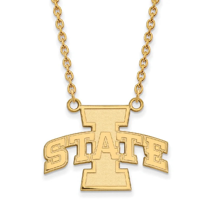 Handcrafted Jewelry Sale – Unique Designs At Low Prices 10k Yellow Gold Iowa State Large I State Pendant Necklace