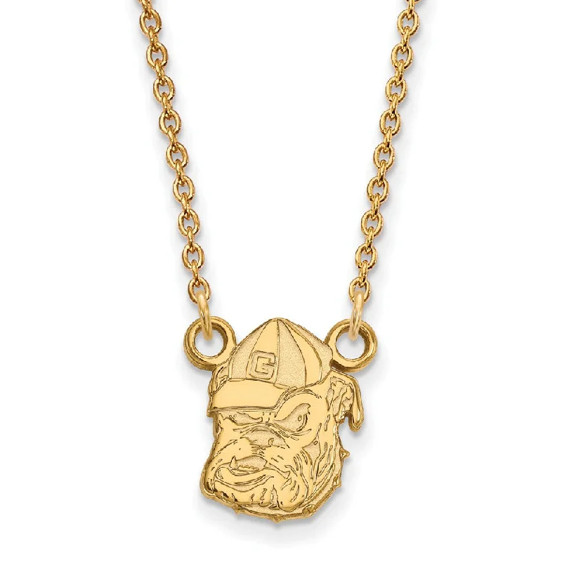 Fashion-Forward Jewelry At Incredible Prices 10k Yellow Gold U of Georgia Small Bulldog Pendant Necklace