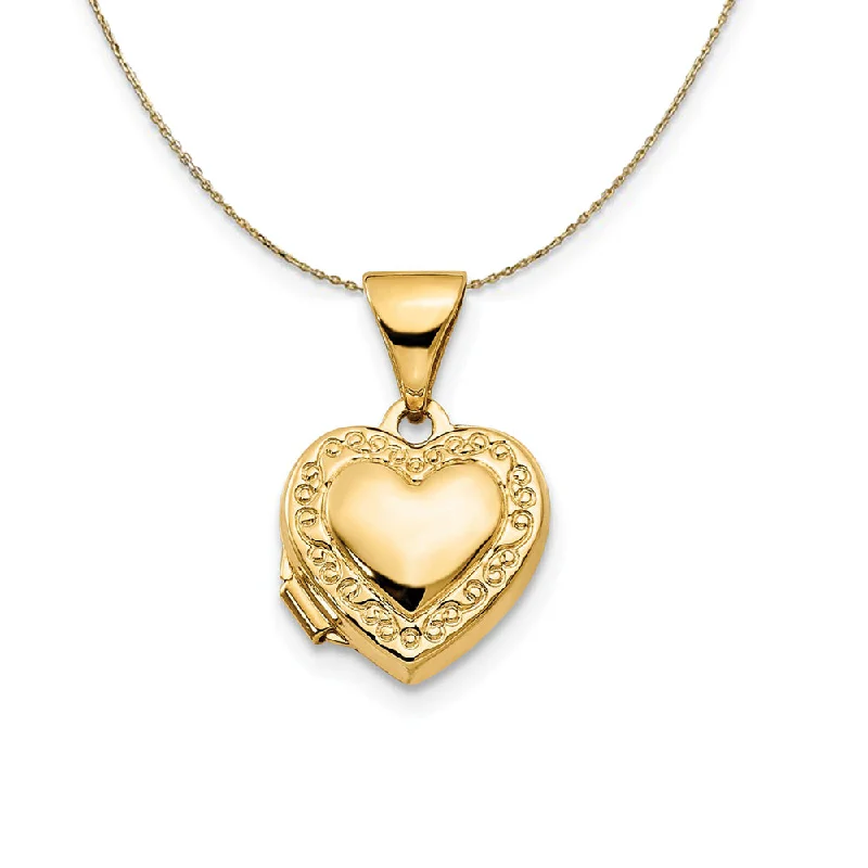 Fashion-Forward Jewelry At Incredible Prices 14k Yellow Gold 10mm Scroll Heart Locket Necklace