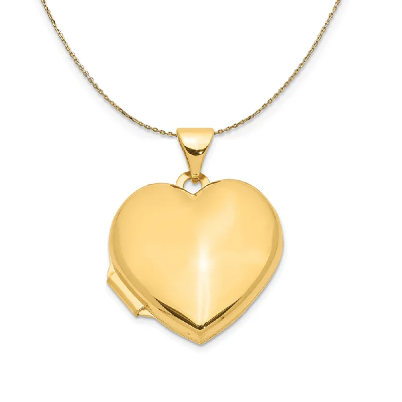 Make Your Outfit Shine With Discounted Jewelry 14k Yellow Gold 18mm Polished Heart Locket Necklace