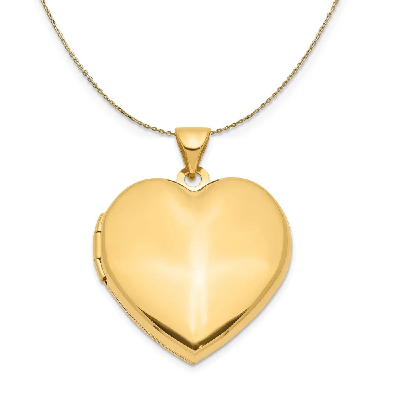 Get Ready To Sparkle – Special Jewelry Discounts 14k Yellow Gold 21mm Family Polished Heart Locket Necklace