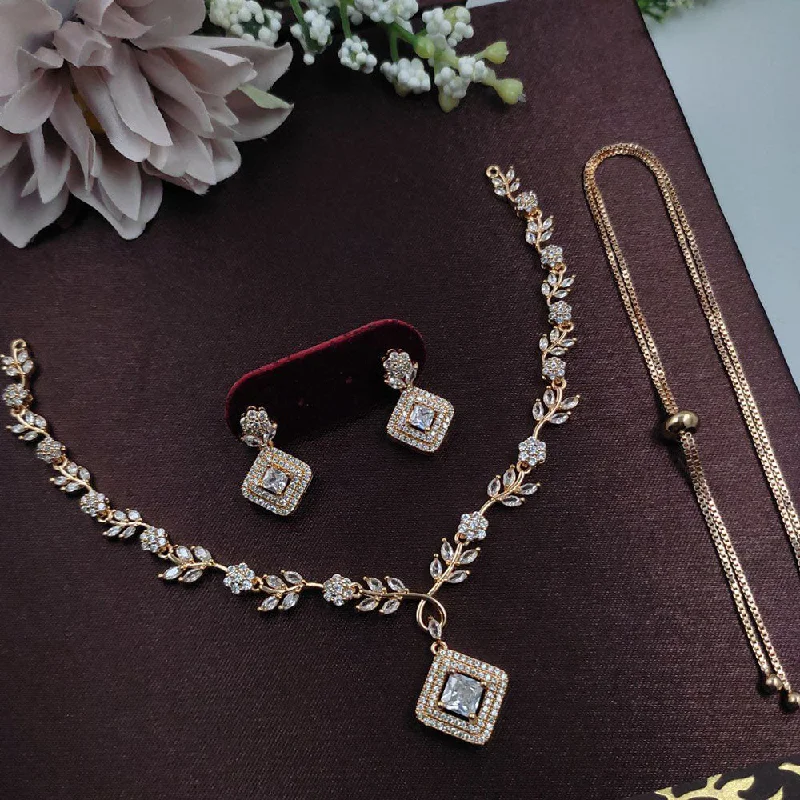 Flash Sale On Exquisite Jewelry – Don't Miss Out Aamrapali Gold Plated AD Necklace Set