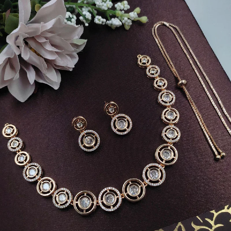 Grab Your Dream Jewelry At The Lowest Prices Aamrapali Gold Plated AD Necklace Set