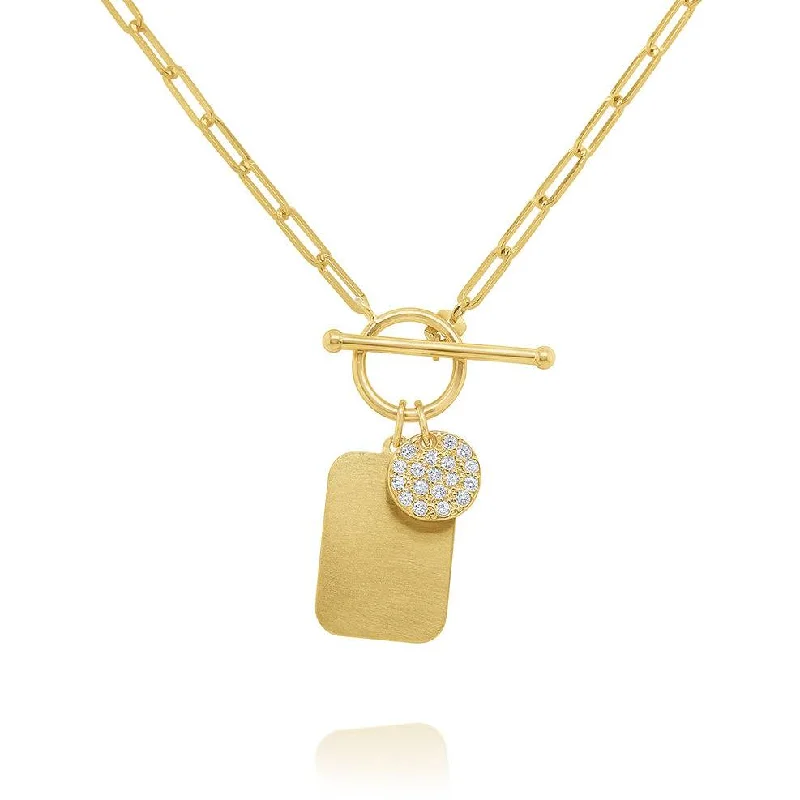 Luxury Jewelry Clearance – Shop Premium Styles Now KC DESIGNS DIAMOND & GOLD RECTANGLE TOGGLE LOCKET & PAVE DISC