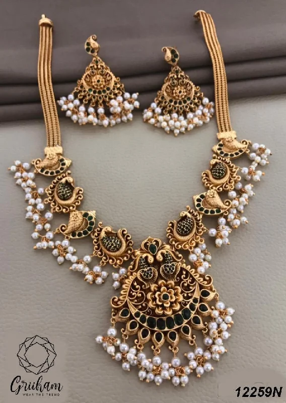 Affordable Glamour – Premium Jewelry At Special Prices Premium Gold Finish necklace set 12259N