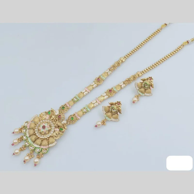 Save On Luxury Jewelry Pieces – Limited-Time Offers Rani Sati Jewels Gold Plated Kundan Stone And Meenakari Long Necklace Set