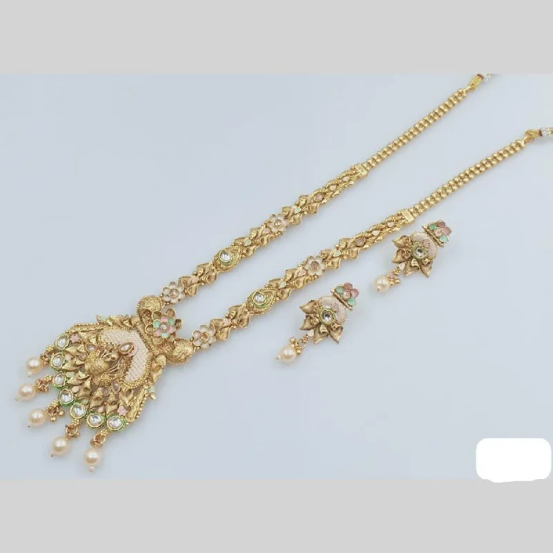 Elegant Jewelry Styles At Budget-Friendly Prices Rani Sati Jewels Gold Plated Kundan Stone And Meenakari Long Necklace Set