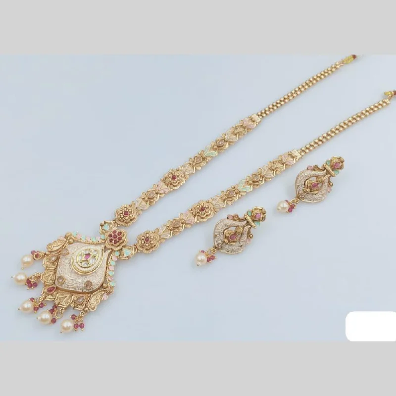 Get Your Favorite Jewelry At The Best Price Rani Sati Jewels Gold Plated Kundan Stone And Meenakari Long Necklace Set