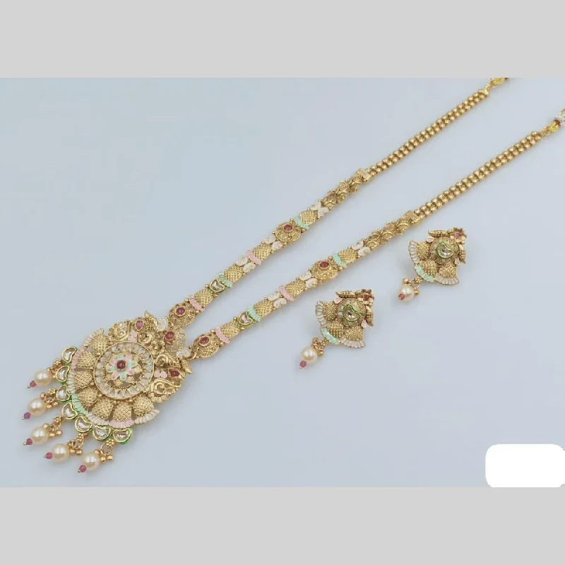 Breathtaking Jewelry, Breathtaking Prices Rani Sati Jewels Gold Plated Kundan Stone And Meenakari Long Necklace Set