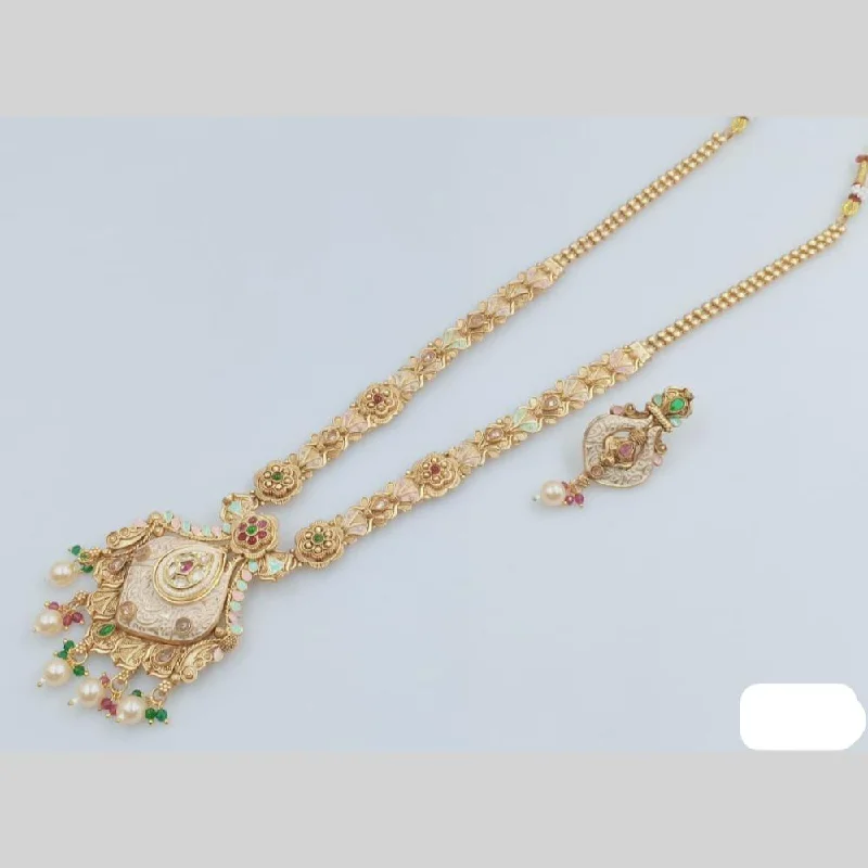 Gorgeous Jewelry, Limited-Time Savings Rani Sati Jewels Gold Plated Kundan Stone And Meenakari Long Necklace Set