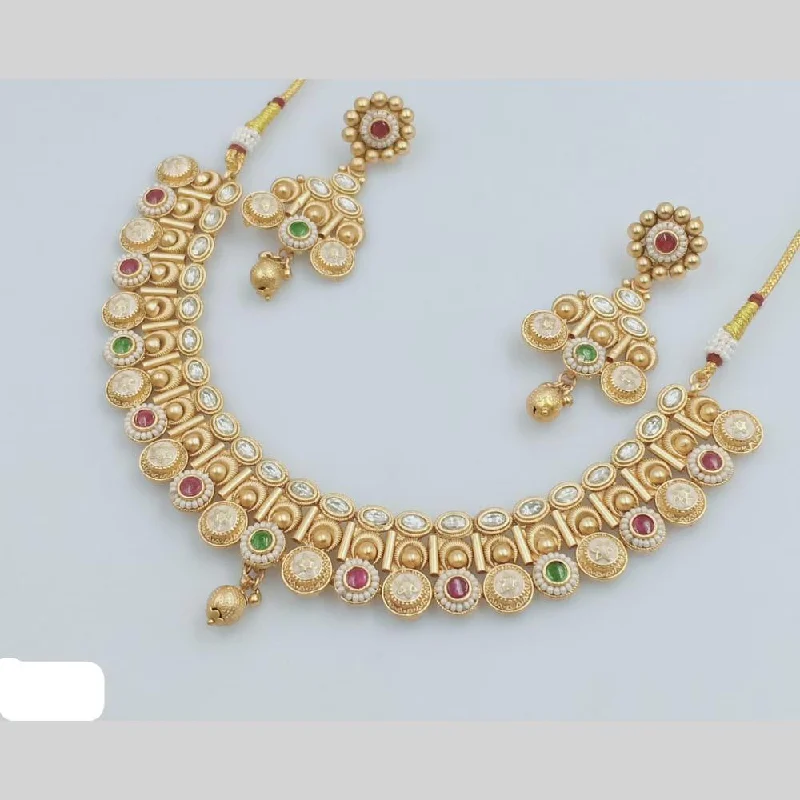 Get Ready To Sparkle – Special Jewelry Discounts Rani Sati Jewels Gold Plated Kundan Stone And Meenakari Necklace Set