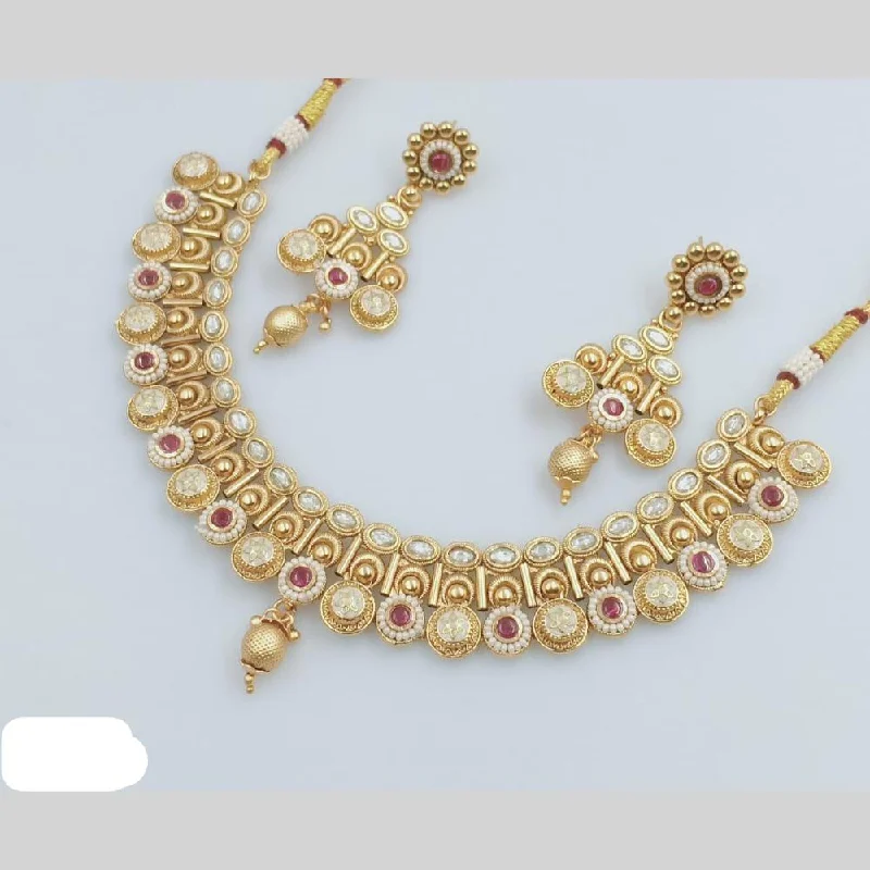 Elegant Jewelry, Affordable Luxury – Shop Now Rani Sati Jewels Gold Plated Kundan Stone And Meenakari Necklace Set