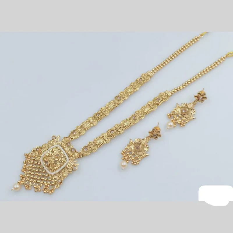 Jewelry Deals That Sparkle – Shop Today Rani Sati Jewels Gold Plated Pota Stone And Pearl Long Necklace Set