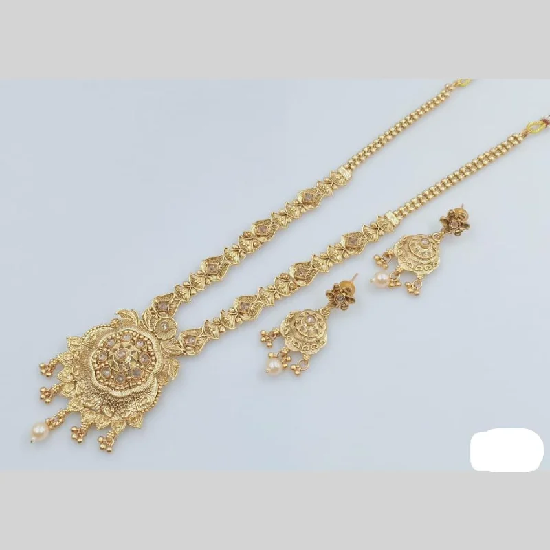 Unique Jewelry For Less – Shop The Sale Now Rani Sati Jewels Gold Plated Pota Stone And Pearl Long Necklace Set