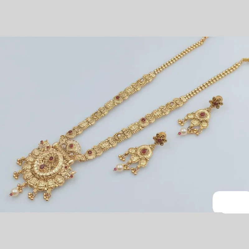 Jewelry Sale – Exclusive Styles At Lower Prices Rani Sati Jewels Gold Plated Pota Stone And Pearl Long Necklace Set