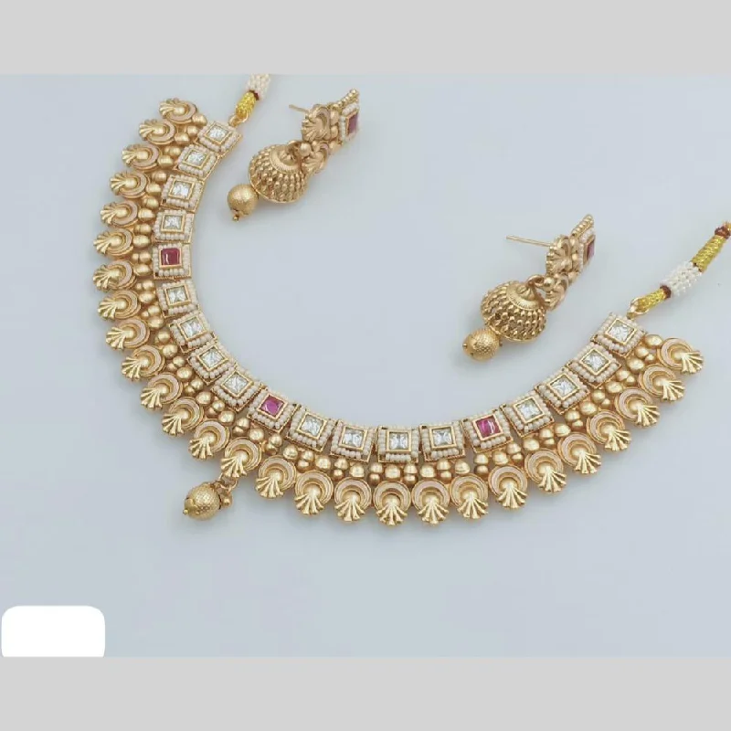 Shop Jewelry That Shines Without The High Price Rani Sati Jewels Gold Plated Pota Stone And Pearl Necklace Set