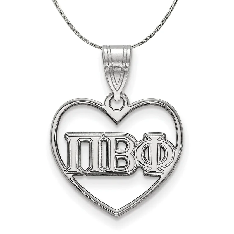 Personalized Jewelry Sale – Unique Pieces At Great Prices Sterling Silver Pi Beta Phi Heart Greek Necklace