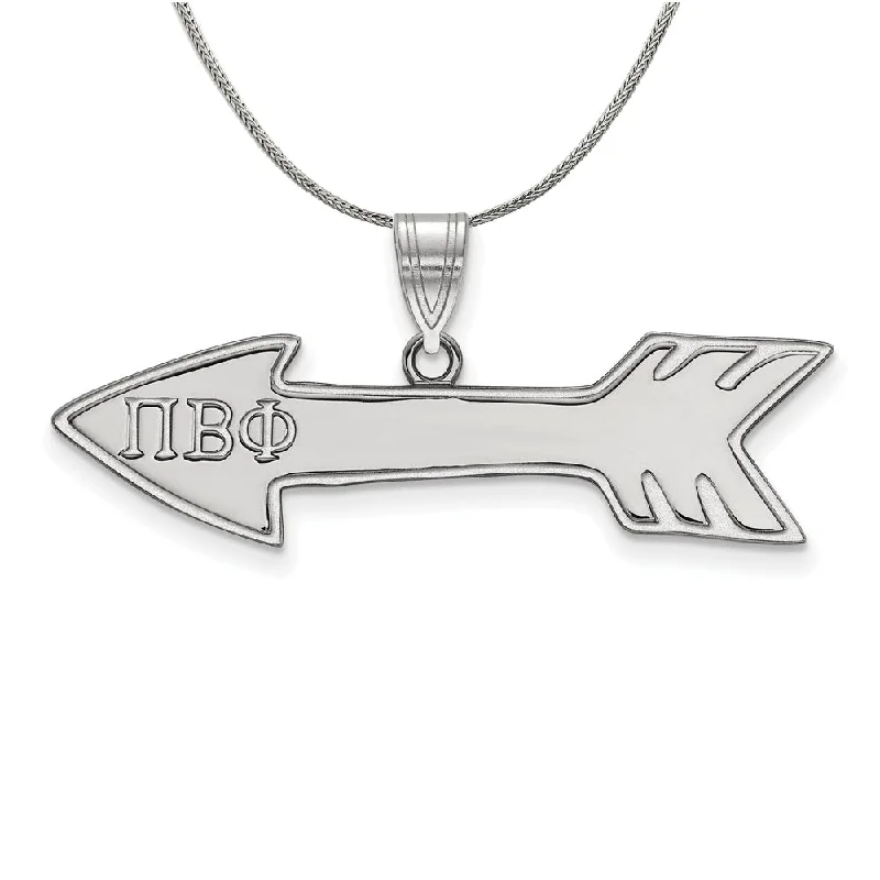 Buy More, Save More On Stunning Jewelry Designs Sterling Silver Pi Beta Phi Medium Pendant Necklace