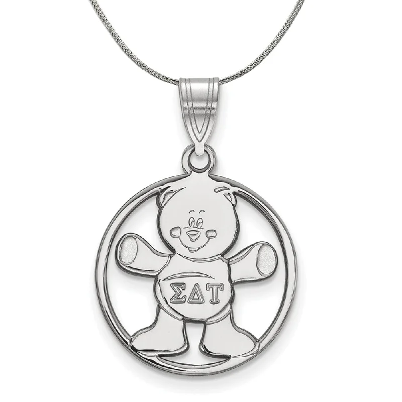 Jewelry Clearance Sale – Final Reductions Sterling Silver Sigma Delta Tau Medium Circle Pendant Necklace