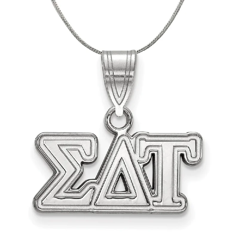 Affordable Luxury Jewelry For Every Occasion Sterling Silver Sigma Delta Tau Medium Greek Necklace