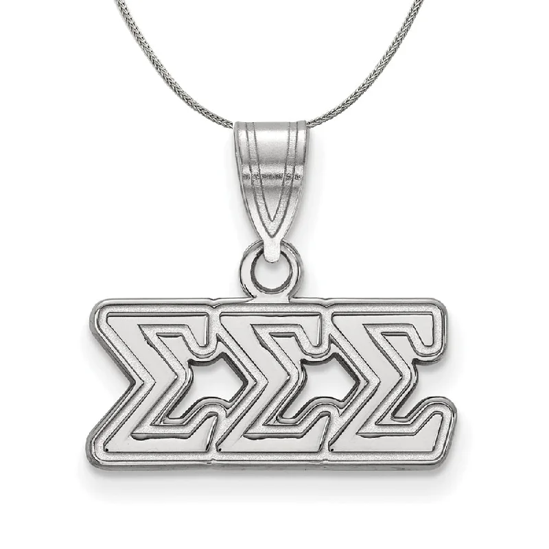 Grab Stylish Jewelry Before The Sale Ends Sterling Silver Sigma Sigma Sigma Medium Greek Necklace