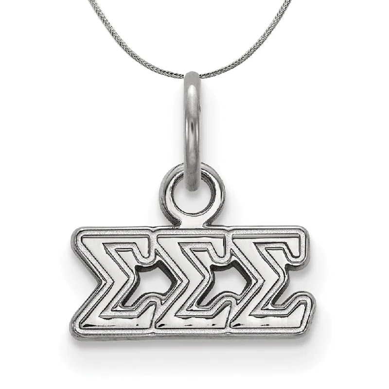 Luxury Meets Affordability – Jewelry Sale Now Live Sterling Silver Sigma Sigma Sigma XS (Tiny) Greek Necklace