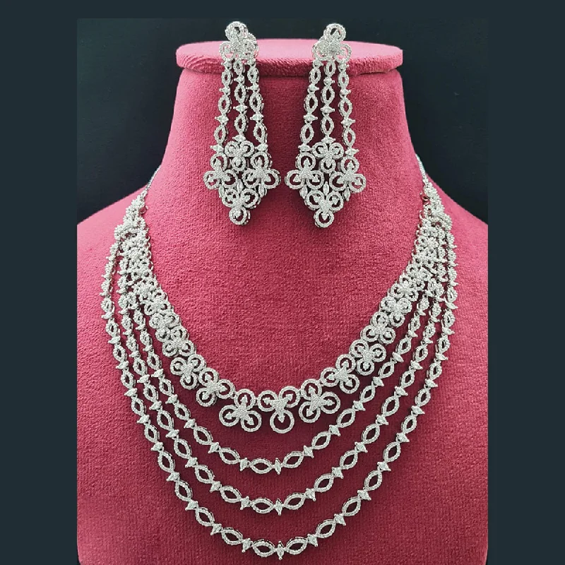 Discounted Jewelry For A Glamorous Look Vivah Creations American Diamond Necklace Set