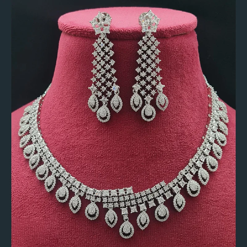 Handcrafted Jewelry Sale – Unique Designs At Low Prices Vivah Creations American Diamond Necklace Set