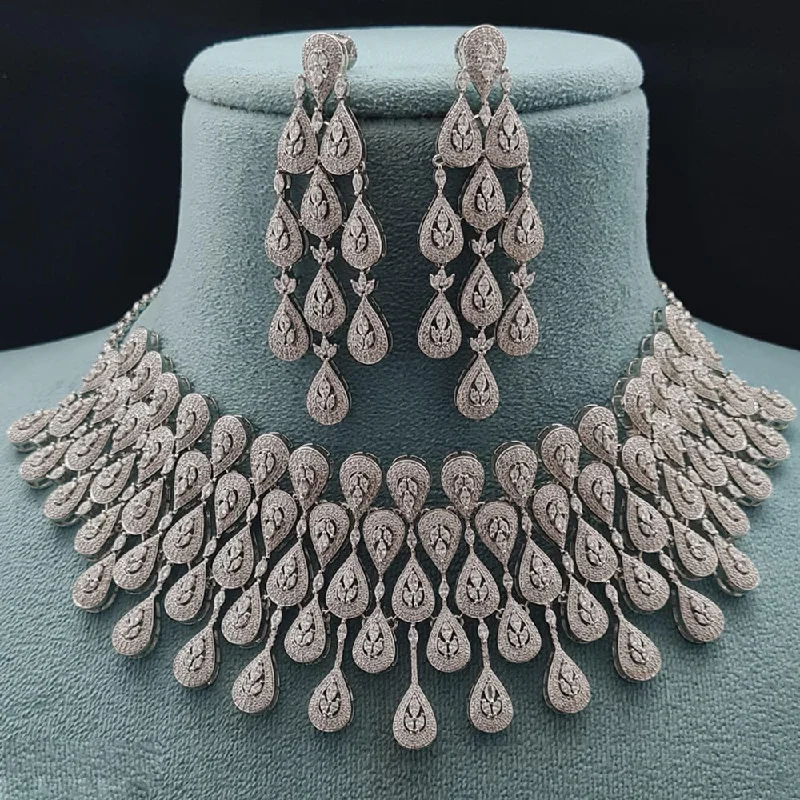 Luxury Jewelry At Unbeatable Discounts Vivah Creations American Diamond Necklace Set