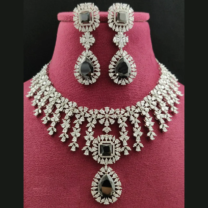 Jewelry Sale – Exclusive Styles At Lower Prices Vivah Creations Silver Plated  American Diamond Necklace Set