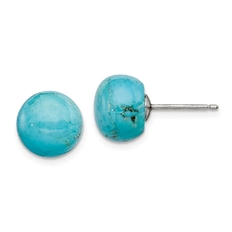 Flash Sale On Exquisite Jewelry – Don't Miss Out 10-10.5mm Button Turquoise Sterling Silver Stud Earrings Flash Sale On Exquisite Jewelry – Don't Miss Out 10-10.5mm Button Turquoise Sterling Silver Stud Earrings
