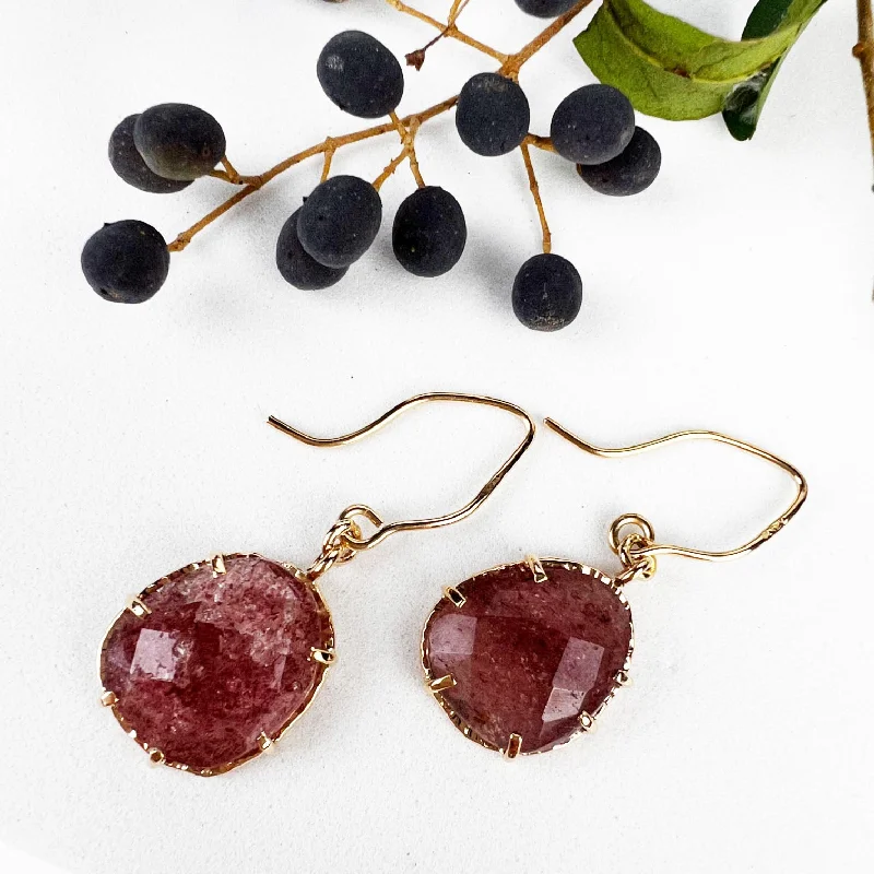 Discounted Jewelry For A Glamorous Look 14k Cherry Quartz Earrings