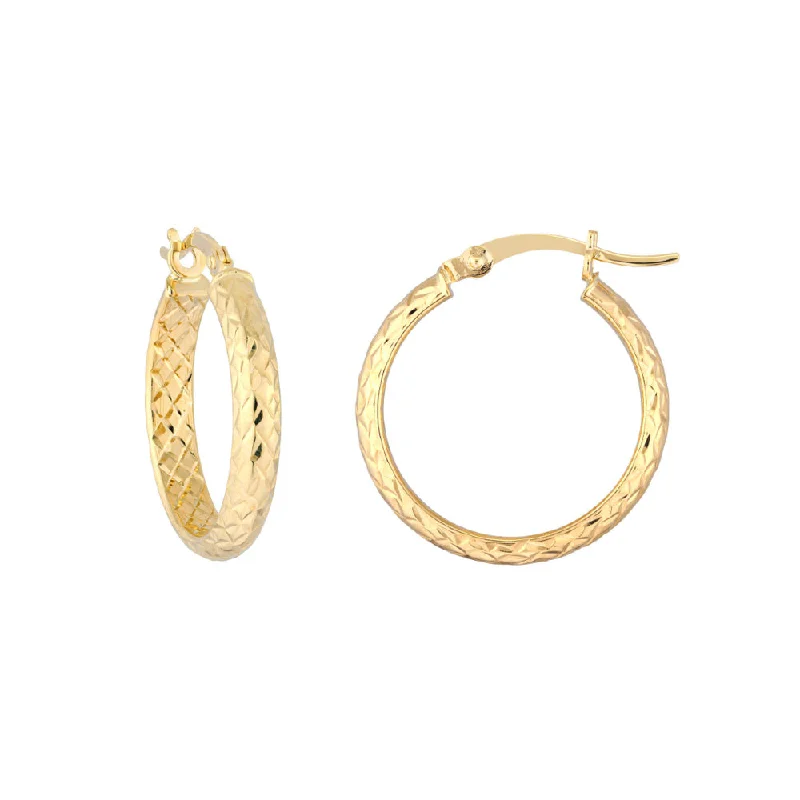 Waterproof Stainless Steel Jewelry For Lasting Beauty 14k Gold Diamond-Cut Hoop Earrings Waterproof Stainless Steel Jewelry For Lasting Beauty 14k Gold Diamond-Cut Hoop Earrings