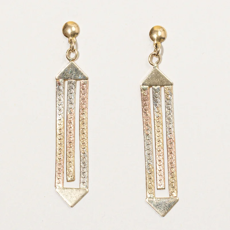 Unmissable Jewelry Discounts – Elevate Your Look For Less 14k Tri Tone Drop Chain Link Earrings Unmissable Jewelry Discounts – Elevate Your Look For Less 14k Tri Tone Drop Chain Link Earrings