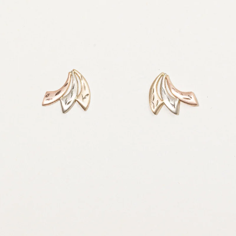 Affordable Gold-Plated Jewelry For Modern Fashion 14k Tri Tone Gold Earrings
