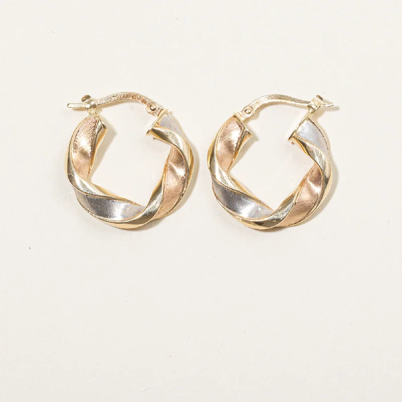 Luxury Jewelry Without The Luxury Price Tag 14k Tri Tone Gold Hoop Earrings