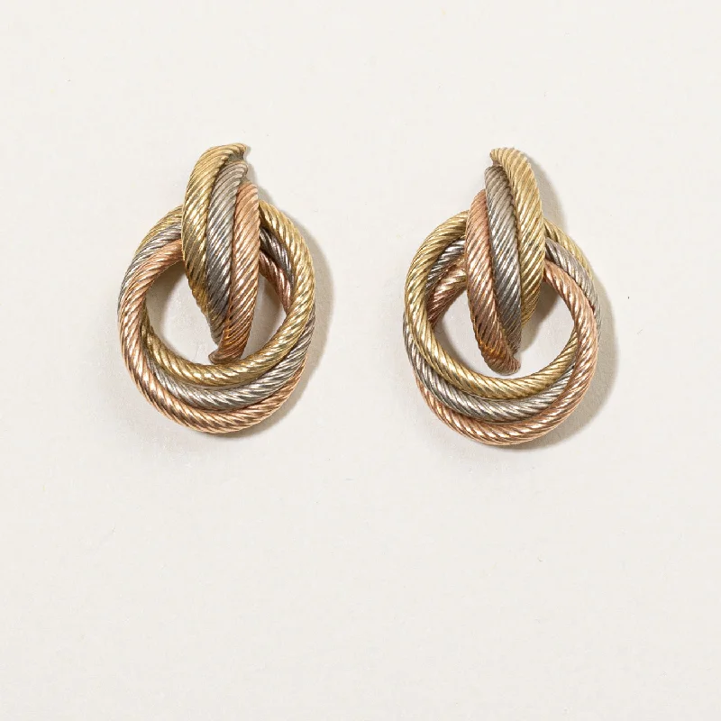 Sparkle In Style With Our Best Jewelry Deals 14k Tri Tone Gold Knot Earrings