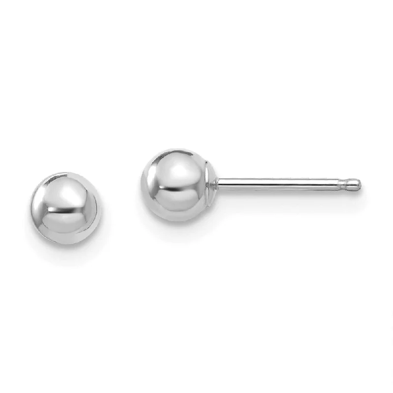 Best-Selling Jewelry Now Available At Special Deals 14k White Gold 4mm Polished Ball Silicone Push Back Stud Earrings Best-Selling Jewelry Now Available At Special Deals 14k White Gold 4mm Polished Ball Silicone Push Back Stud Earrings