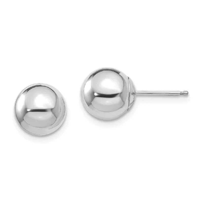 Dainty And Elegant Jewelry Now At Reduced Prices 14k White Gold 8mm Polished Ball Silicone Push Back Stud Earrings Dainty And Elegant Jewelry Now At Reduced Prices 14k White Gold 8mm Polished Ball Silicone Push Back Stud Earrings