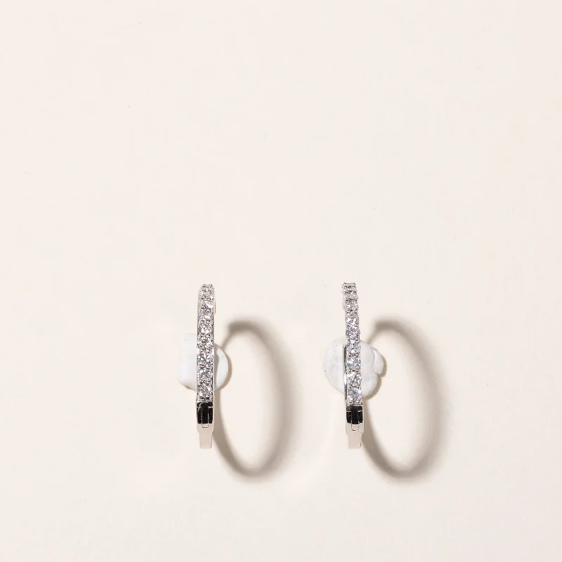 Timeless Elegance, Temporary Discounts – Act Fast 14k White Gold Diamond Huggie Earrings | 0.32ctw Timeless Elegance, Temporary Discounts – Act Fast 14k White Gold Diamond Huggie Earrings | 0.32ctw