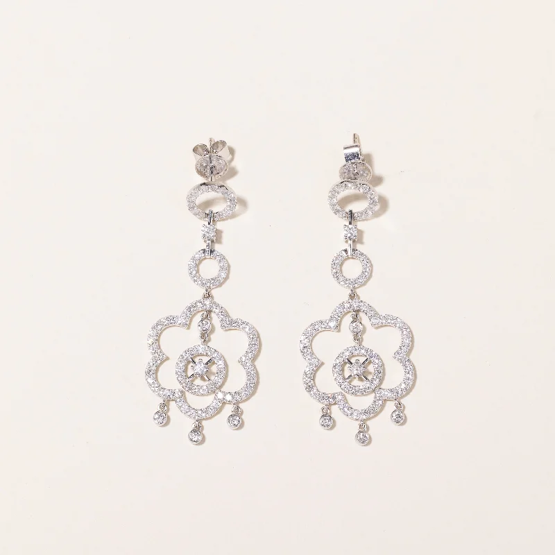 Stunning Statement Jewelry, Unbeatable Discounts 14k White Gold Drop Diamond Earrings | 1.69ctw Stunning Statement Jewelry, Unbeatable Discounts 14k White Gold Drop Diamond Earrings | 1.69ctw