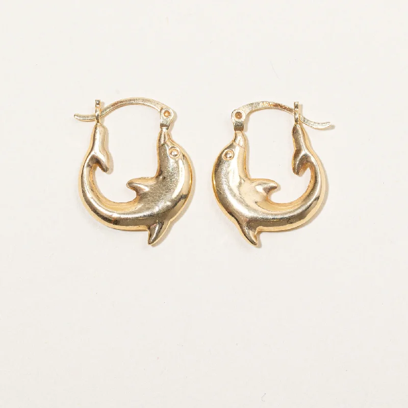 Luxury Jewelry Sale – Elegant Styles At Unbeatable Prices 14k Yellow Gold Dolphin Hoop Earrings Luxury Jewelry Sale – Elegant Styles At Unbeatable Prices 14k Yellow Gold Dolphin Hoop Earrings