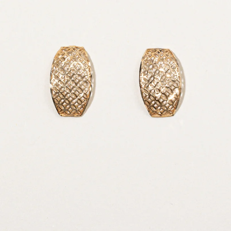 Exclusive Jewelry Markdowns – Limited-Time Offer 14k Yellow Gold Lattice Earrings
